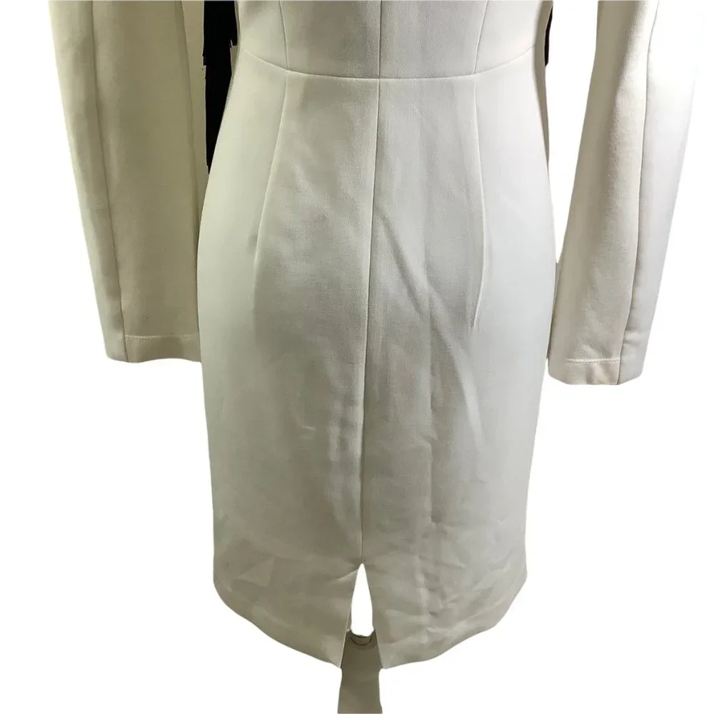 BCBGMAXAZRIA Off-White Paola Tassels Trim Blazer Long Size XXS - Picture 7 of 15